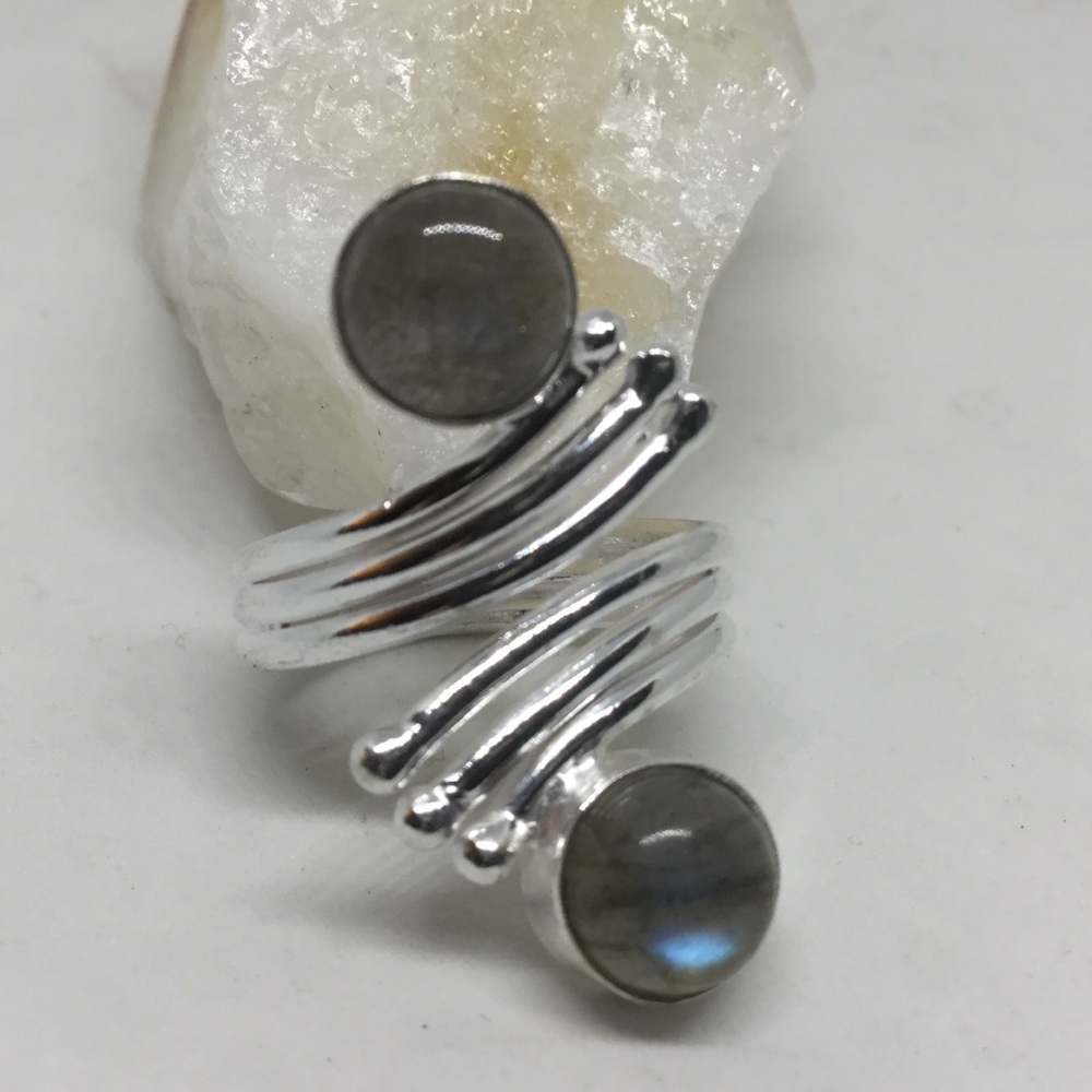 Labradorite Silver Ring size 8